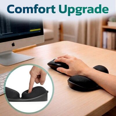 Purely E285 Curved Memory Foam Non-Skid Wrist Rests, Black (PCCE285BK)