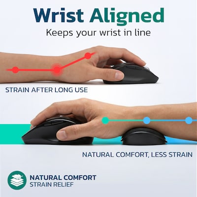Purely E285 Curved Memory Foam Non-Skid Wrist Rests, Black (PCCE285BK)