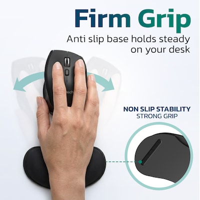 Purely E285 Curved Memory Foam Non-Skid Wrist Rests, Black (PCCE285BK)