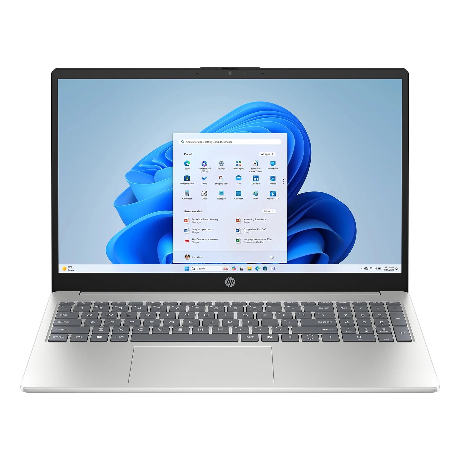 HP 15-fd0113dx 15.6 Laptop, Intel Core i3-N305, 8GB RAM, 128GB SSD, Windows 11 Home in S Mode (C0CM1UA#ABA)