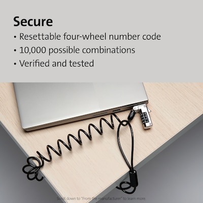 Kensington Slim Portable Combination Lock for Standard Slot (K60625WW)
