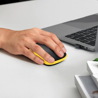 SaharaCase Navigate Series Wireless Ambidextrous Bluetooth & USB Mouse, Black/Yellow (KB64)