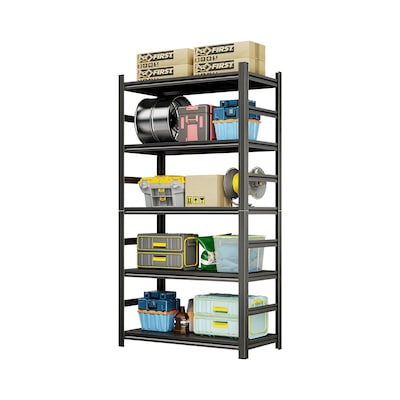 FlexiSpot 5-Shelf Metal Heavy-Duty Storage Rack, 87 x 47 x 23.6, Black (CJ022-DJ)