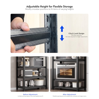 FlexiSpot 5-Shelf Metal Heavy-Duty Storage Rack, 87" x 47" x 23.6", Black (CJ022-DJ)