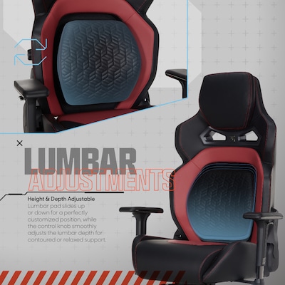 Sharper Image SGX300 Ergonomic Racing Gaming Chair, Red (52914-BLKRED)