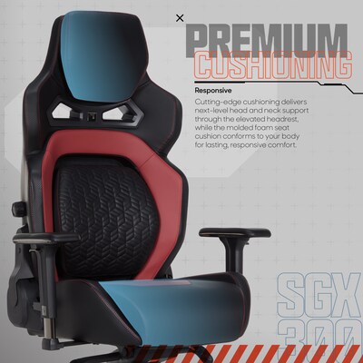 Sharper Image SGX300 Ergonomic Racing Gaming Chair, Red (52914-BLKRED)