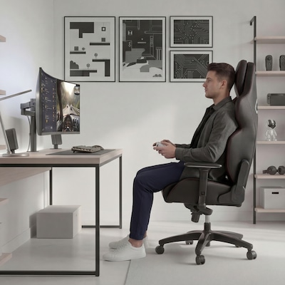 Sharper Image SGX300 Ergonomic Racing Gaming Chair, Red (52914-BLKRED)