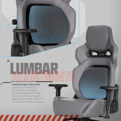 Sharper Image SGX300 Ergonomic Racing Gaming Chair, Gray/Black (52914-GRY)