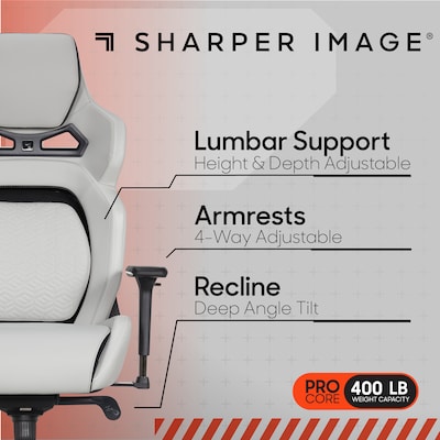 Sharper Image SGX300 Ergonomic Racing Gaming Chair, Off-White/Black (52914-OWHTBLK)