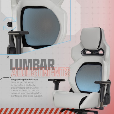 Sharper Image SGX300 Ergonomic Racing Gaming Chair, Off-White/Black (52914-OWHTBLK)
