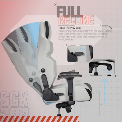Sharper Image SGX300 Ergonomic Racing Gaming Chair, Off-White/Black (52914-OWHTBLK)