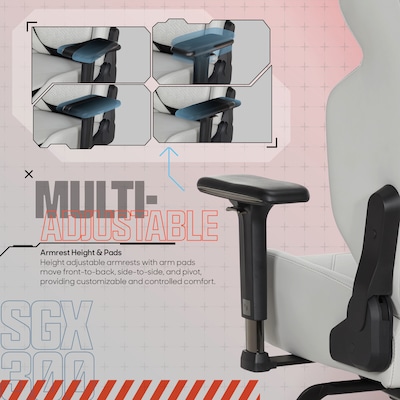 Sharper Image SGX300 Ergonomic Racing Gaming Chair, Off-White/Black (52914-OWHTBLK)