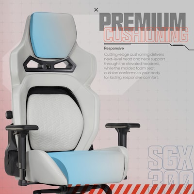 Sharper Image SGX300 Ergonomic Racing Gaming Chair, Off-White/Black (52914-OWHTBLK)