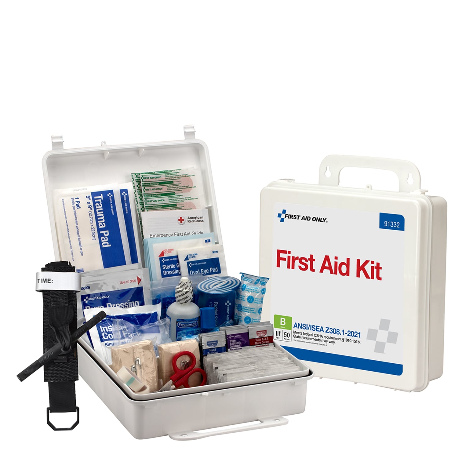 First Aid Only Office First Aid Kit, ANSI Class B, Plastic Case, 50 People, 210 Pieces (91332)