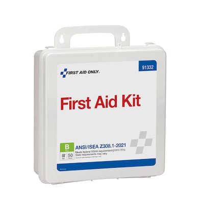 First Aid Only Office First Aid Kit, ANSI Class B, Plastic Case, 50 People, 210 Pieces (91332)
