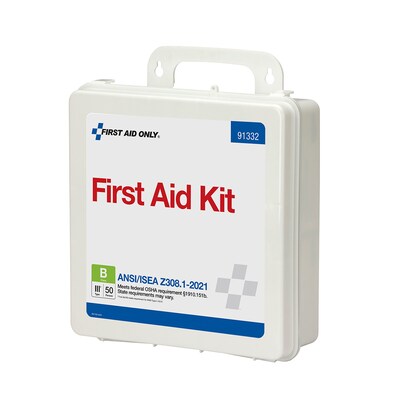 First Aid Only Office First Aid Kit, ANSI Class B, Plastic Case, 50 People, 210 Pieces (91332)