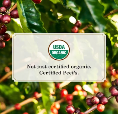 Peet's Coffee Organic French Roast Whole Bean Coffee, Dark Roast, 16 oz. (1000236)