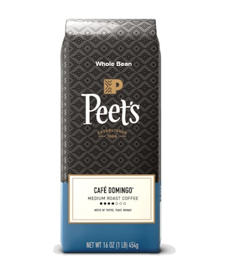 Peets Coffee Cafe Domingo Beans Coffee, Medium Roast, 16 oz. (504873)