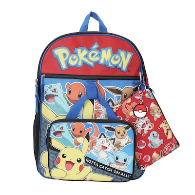 Bioworld Kids 5-Piece Pokemon Backpack Set, Large (B1B2KSRPOKSB00)