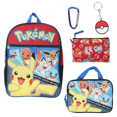 Bioworld Kids 5-Piece Pokemon Backpack Set, Large (B1B2KSRPOKSB00)