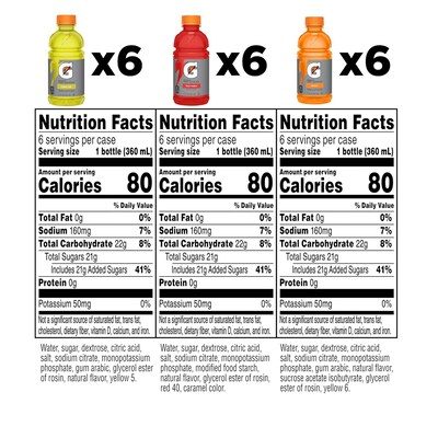 Gatorade Thirst Quencher Sports Drink Variety Pack, 12 oz., 18/Carton (12324)