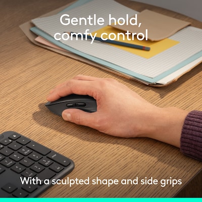 Logitech Signature Comfort M840 L Wireless Optical Bluetooth & USB Mouse, Black (910-007714)