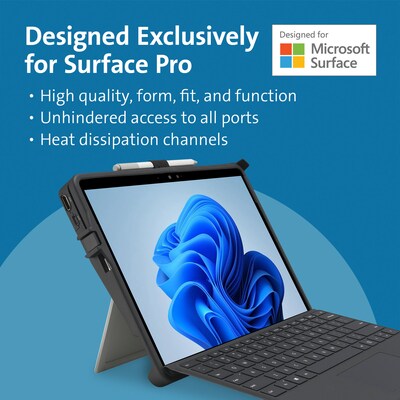 Kensington BlackBelt™ Rugged Case wIntegrated Smart Card Reader, HDMI for Surface Pro (9, 10) & Surface Pro Copilot+ (K62539WW)
