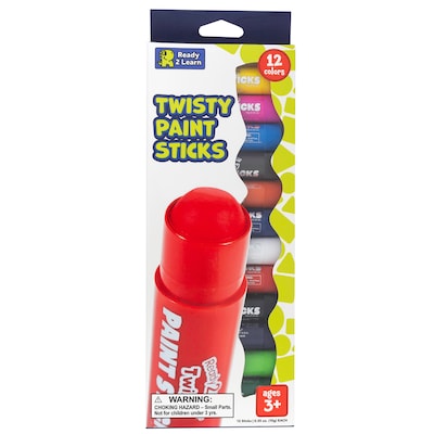 Redadyt2Learn Twisty Paint Sticks, Assorted Colors, 12/Pack, 3 Packs/Bundle (CE-10056-3)