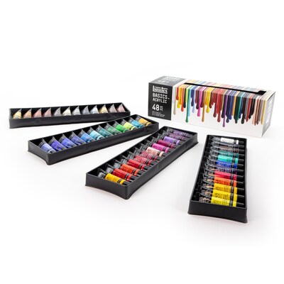 Liquitex BASICS Acrylic Paint Tubes, Assorted Colors, 22 mL, 48/Pack (LIQ101048)