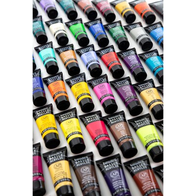 Liquitex BASICS Acrylic Paint Tubes, Assorted Colors, 22 mL, 48/Pack (LIQ101048)