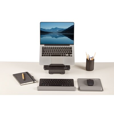 Fellowes Breyta Foam Mouse Pad/Wrist Rest Combo, Gray (100145420)