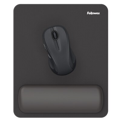 Fellowes Breyta Foam Mouse Pad/Wrist Rest Combo, Black (100145418)