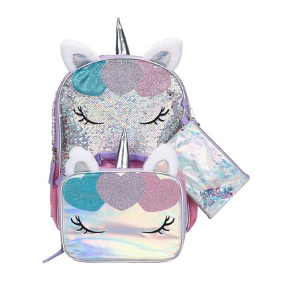 Bioworld Kids 3-Piece Unicorn Backpack Set, Large (B1GADJUBKWSB00)