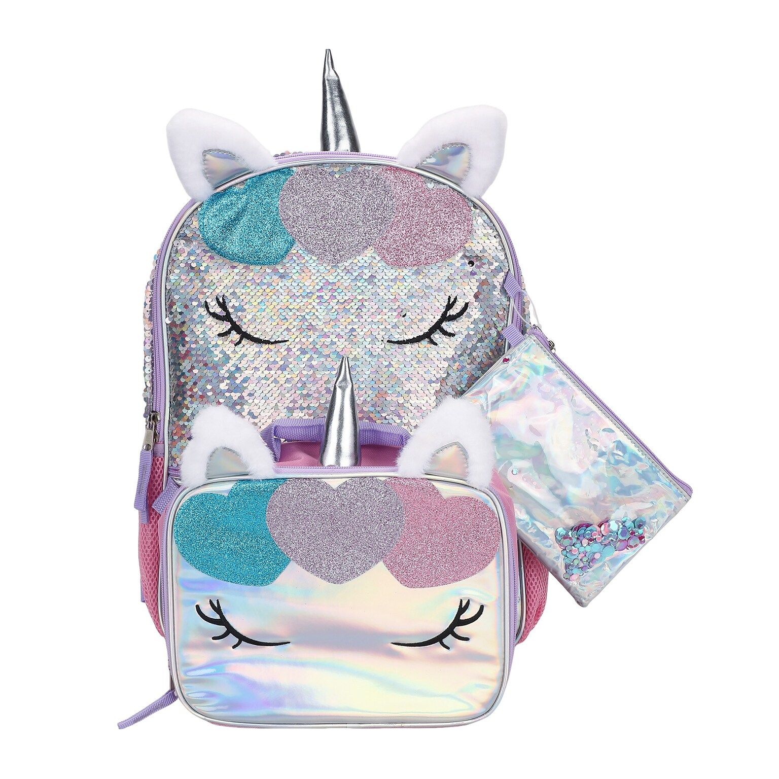 Bioworld Kids 3-Piece Unicorn Backpack Set, Large (B1GADJUBKWSB00)