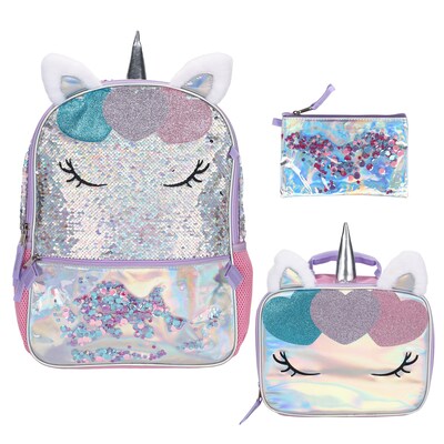 Bioworld Kids 3-Piece Unicorn Backpack Set, Large (B1GADJUBKWSB00)
