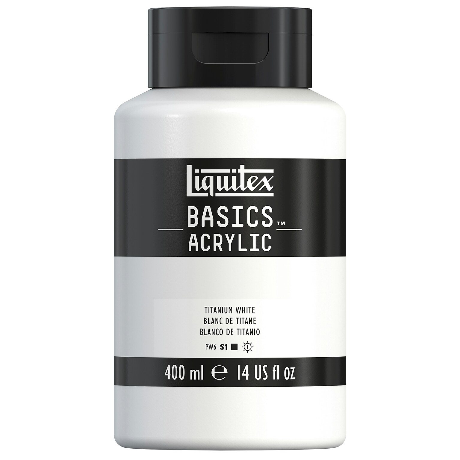 Liquitex BASICS Acrylic Paint Bottle, Titanium White, 400 mL (LIQ220727)