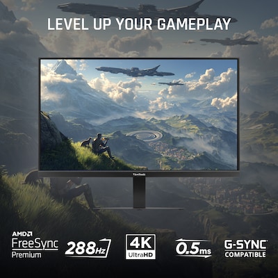 ViewSonic 27 UHD 288Hz 4K G-Sync Compatible Gaming Monitor, Black (VX2730D-4K)