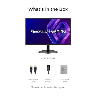 ViewSonic 27" UHD 288Hz 4K G-Sync Compatible Gaming Monitor, Black (VX2730D-4K)