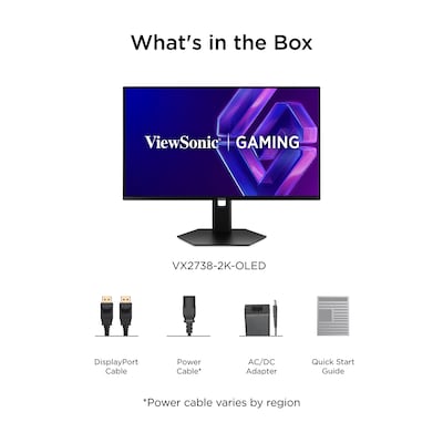 ViewSonic 27" FHD 240Hz OLED G-Sync Compatible Gaming Monitor, Black (VX2738-2K-OLED)