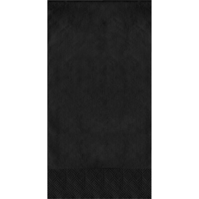 Creative Converting Touch of Color Guest Towel, 3-ply, Black, 192 Napkins/Carton (95134)
