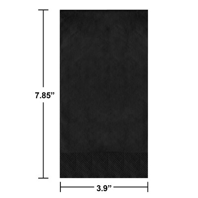 Creative Converting Touch of Color Guest Towel, 3-ply, Black, 192 Napkins/Carton (95134)