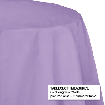 Creative Converting Touch of Color 82 in. x 82 in. Paper Table Covers, Luscious Lavender, 12/Pack (923265)