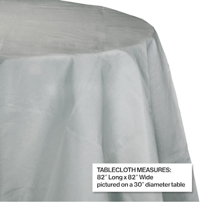 Creative Converting Touch of Color 82 in. x 82 in. Paper Table Covers, Shimmering Silver, 12/Pack (923281)