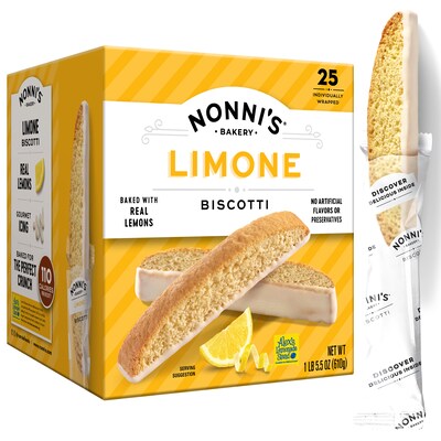 Nonnis Limone Biscotti, 21.5 oz., 25/Box (197919)