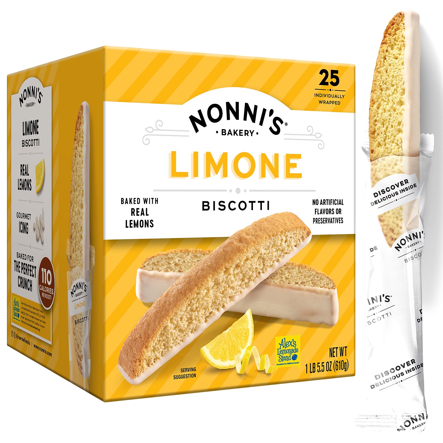 Nonnis Limone Biscotti, 21.5 oz., 25/Box (197919)