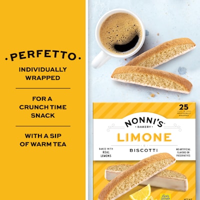 Nonnis Limone Biscotti, 21.5 oz., 25/Box (197919)