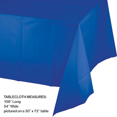 Creative Converting Touch of Color 108 in. x 54 in. Plastic Table Covers, Cobalt Blue, 12/Pack (723147)