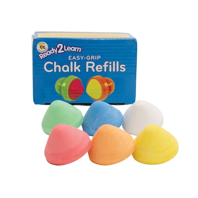 Ready2Learn Easy Grip Chalk Refills, Assorted Colors, 6/Set (CE-6914)