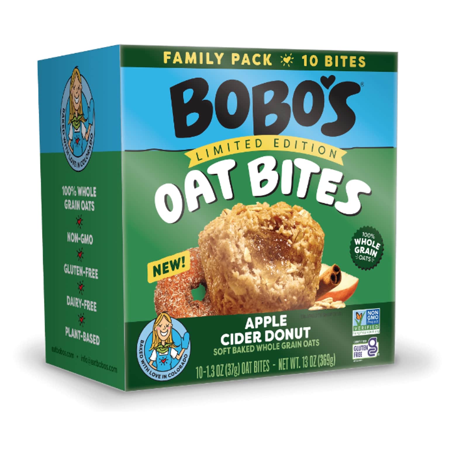 Bobos Gluten Free Apple Cider Donut Oat Bites, 1.3 oz., 10/Pack (559-D)
