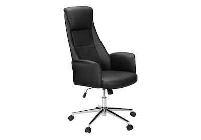 Monarch Specialties Inc. Ergonomic Faux Leather Swivel Executive Chair, Black (I 7344)